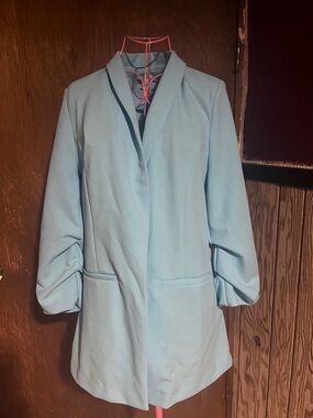 Light Blue Women's Blazer Coat